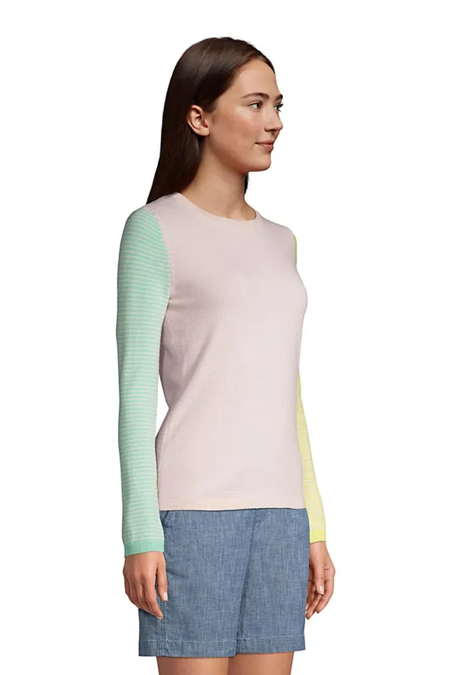Lands039 End Sweaters Women Cashmere Crewneck Sweater 8211 Stripe Vicuna Heather Stripe Lands039 End Sweaters Women Cashmere Crewneck Sweater 8211 Stripe Vicuna Heather Stripe