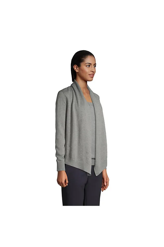 Lands039 End Sweaters Women Cotton Modal Open Drape Cardigan Black Lands039 End Sweaters Women Cotton Modal Open Drape Cardigan Black