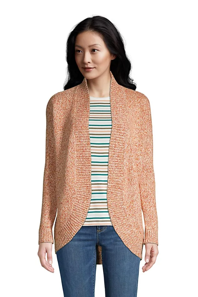Lands039 End Sweaters Women Long Sleeve Cocoon Cardigan Persimmon Spice Multi Lands039 End Sweaters Women Long Sleeve Cocoon Cardigan Persimmon Spice Multi
