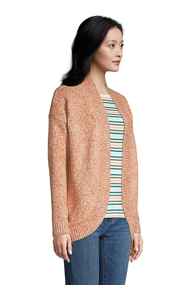 Lands039 End Sweaters Women Long Sleeve Cocoon Cardigan Persimmon Spice Multi Lands039 End Sweaters Women Long Sleeve Cocoon Cardigan Persimmon Spice Multi