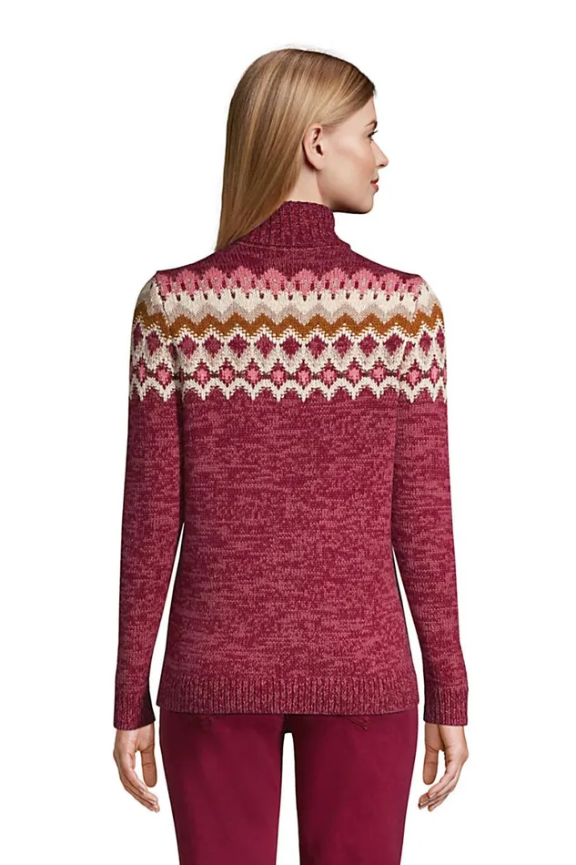 Lands039 End Sweaters Women Petite Cozy Lofty Bobble Turtleneck Sweater 8211 Pattern Spiceberry Marl Fairisle Lands039 End Sweaters Women Petite Cozy Lofty Bobble Turtleneck Sweater 8211 Pattern Spiceberry Marl Fairisle