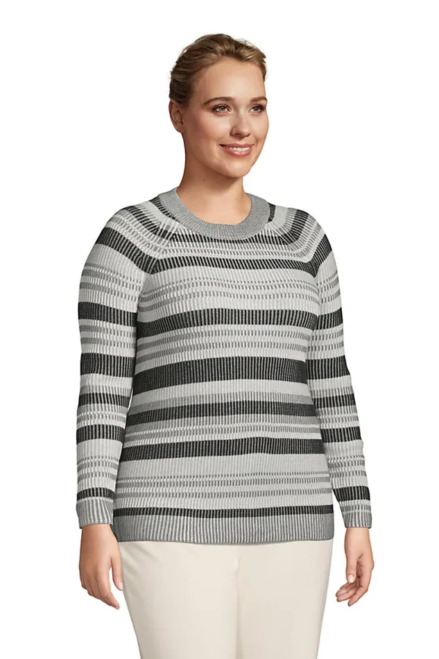 Lands039 End Sweaters Women Plus Size Drifter Shaker Crew Neck Sweater 8211 Stripe Ivory Plaited Multi Stripe Lands039 End Sweaters Women Plus Size Drifter Shaker Crew Neck Sweater 8211 Stripe Ivory Plaited Multi Stripe