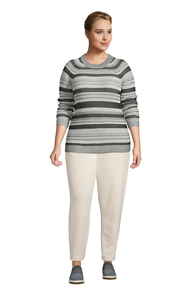 Lands039 End Sweaters Women Plus Size Drifter Shaker Crew Neck Sweater 8211 Stripe Ivory Plaited Multi Stripe Lands039 End Sweaters Women Plus Size Drifter Shaker Crew Neck Sweater 8211 Stripe Ivory Plaited Multi Stripe