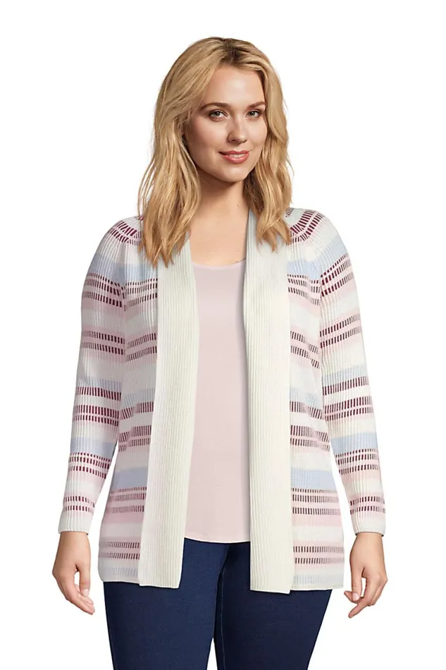 Lands039 End Sweaters Women Plus Size Drifter Shaker Open Cardigan Sweater 8211 Stripe Ivory Plaited Multi Stripe Lands039 End Sweaters Women Plus Size Drifter Shaker Open Cardigan Sweater 8211 Stripe Ivory Plaited Multi Stripe