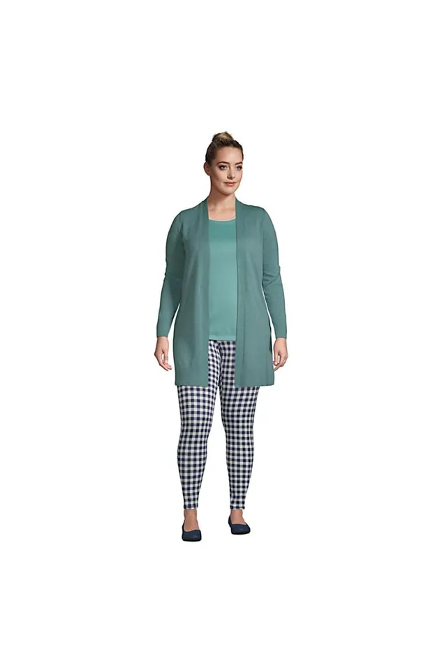 Lands039 End Sweaters Women Plus Size Fine Gauge Cotton Long Open Cardigan Sweater Teal Shadow Heather Lands039 End Sweaters Women Plus Size Fine Gauge Cotton Long Open Cardigan Sweater Teal Shadow Heather