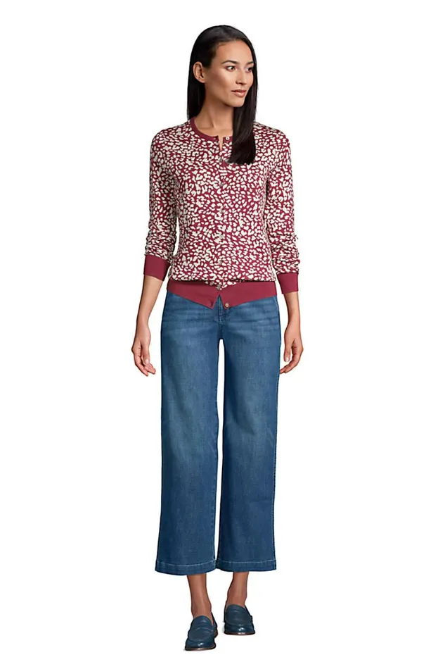 Lands039 End Sweaters Women Supima Cotton Cardigan Sweater 8211 Print Rich Burgundy Leopard Lands039 End Sweaters Women Supima Cotton Cardigan Sweater 8211 Print Rich Burgundy Leopard