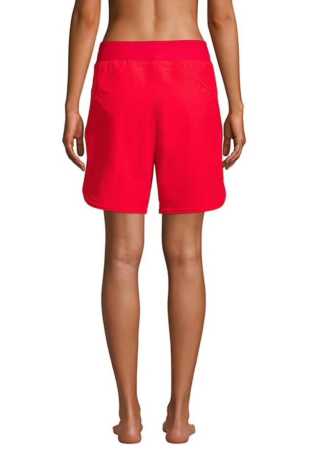 Lands039 End Swimsuits Women 9034 Quick Dry Elastic Waist Modest Board Shorts Swim Coverup Shorts With Panty Compass Red Lands039 End Swimsuits Women 9034 Quick Dry Elastic Waist Modest Board Shorts Swim Coverup Shorts With Panty Compass Red