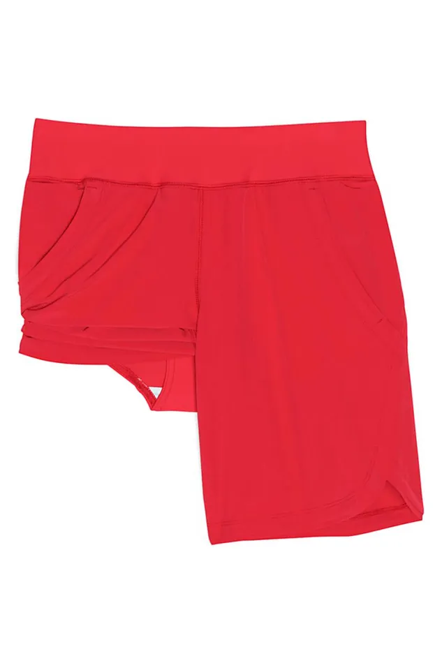 Lands039 End Swimsuits Women 9034 Quick Dry Elastic Waist Modest Board Shorts Swim Coverup Shorts With Panty Compass Red Lands039 End Swimsuits Women 9034 Quick Dry Elastic Waist Modest Board Shorts Swim Coverup Shorts With Panty Compass Red