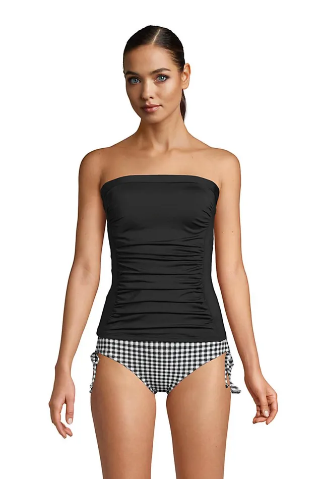 Lands039 End Swimsuits Women Chlorine Resistant Bandeau Tankini Top Swimsuit With Removable Adjustable Straps Black Lands039 End Swimsuits Women Chlorine Resistant Bandeau Tankini Top Swimsuit With Removable Adjustable Straps Black