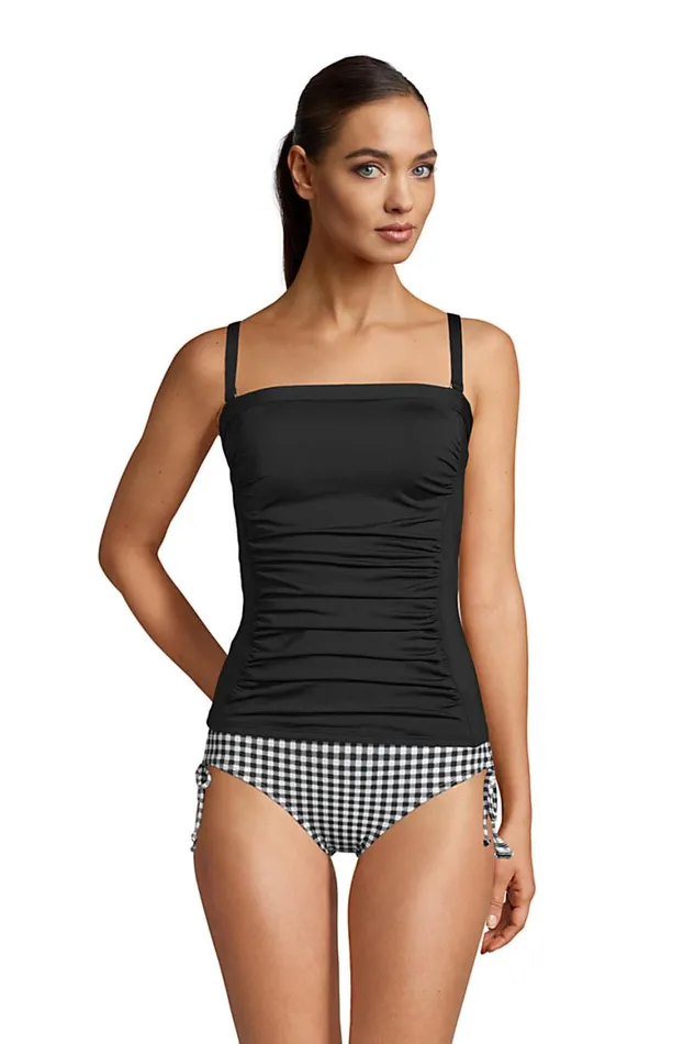 Lands039 End Swimsuits Women Chlorine Resistant Bandeau Tankini Top Swimsuit With Removable Adjustable Straps Black Lands039 End Swimsuits Women Chlorine Resistant Bandeau Tankini Top Swimsuit With Removable Adjustable Straps Black