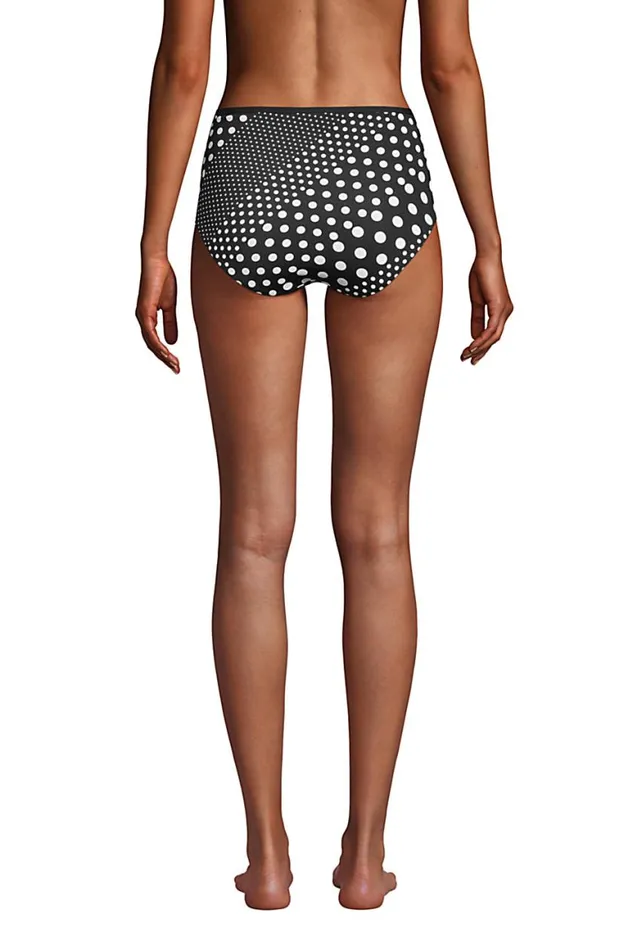 Lands039 End Swimsuits Women Chlorine Resistant Reversible High Waisted Bikini Bottoms Black Lands039 End Swimsuits Women Chlorine Resistant Reversible High Waisted Bikini Bottoms Black