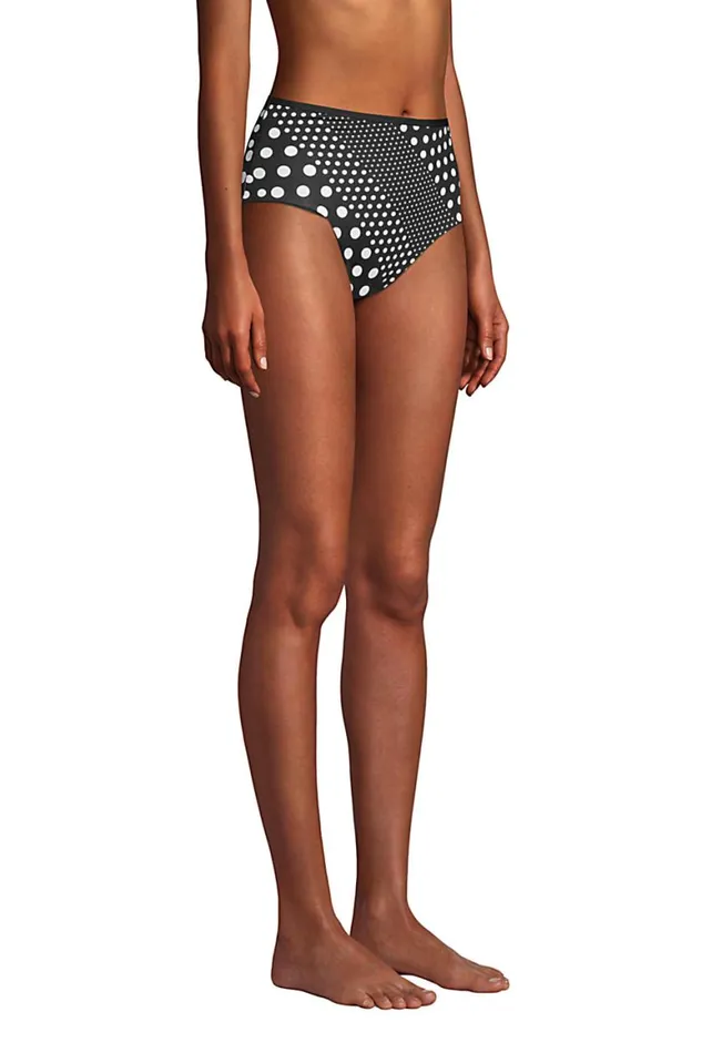 Lands039 End Swimsuits Women Chlorine Resistant Reversible High Waisted Bikini Bottoms Black Lands039 End Swimsuits Women Chlorine Resistant Reversible High Waisted Bikini Bottoms Black