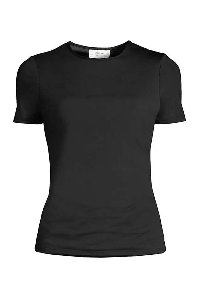 Lands039 End Swimsuits Women Chlorine Resistant Short Sleeve Modest Tankini Top Swimsuit Built In Soft Cup Bra Black Lands039 End Swimsuits Women Chlorine Resistant Short Sleeve Modest Tankini Top Swimsuit Built In Soft Cup Bra Black