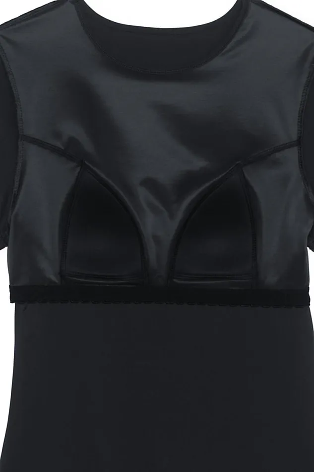 Lands039 End Swimsuits Women Chlorine Resistant Short Sleeve Modest Tankini Top Swimsuit Built In Soft Cup Bra Black Lands039 End Swimsuits Women Chlorine Resistant Short Sleeve Modest Tankini Top Swimsuit Built In Soft Cup Bra Black