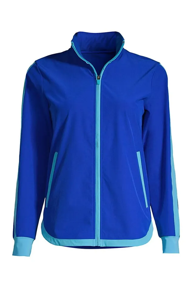 Lands039 End Swimsuits Women Hooded Full Zip Long Sleeve Upf 50 Sun Protection Coverup Jacket With Pockets Electric Blue Lands039 End Swimsuits Women Hooded Full Zip Long Sleeve Upf 50 Sun Protection Coverup Jacket With Pockets Electric Blue