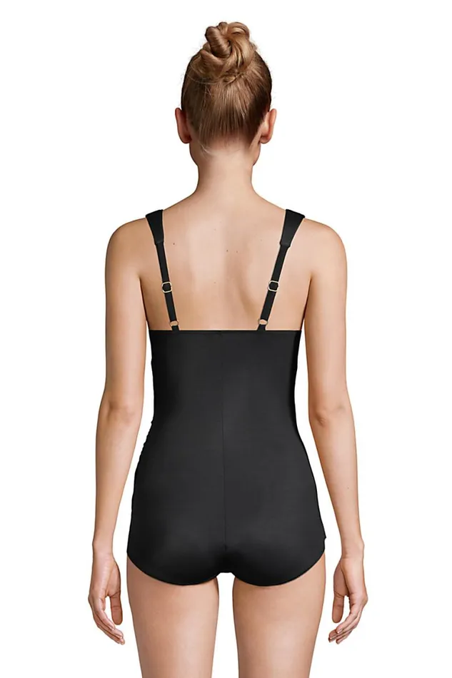 Lands039 End Swimsuits Women Mastectomy Slender Vneck Tummy Control Chlorine Resistant Skirted One Piece Swimsuit Black Lands039 End Swimsuits Women Mastectomy Slender Vneck Tummy Control Chlorine Resistant Skirted One Piece Swimsuit Black