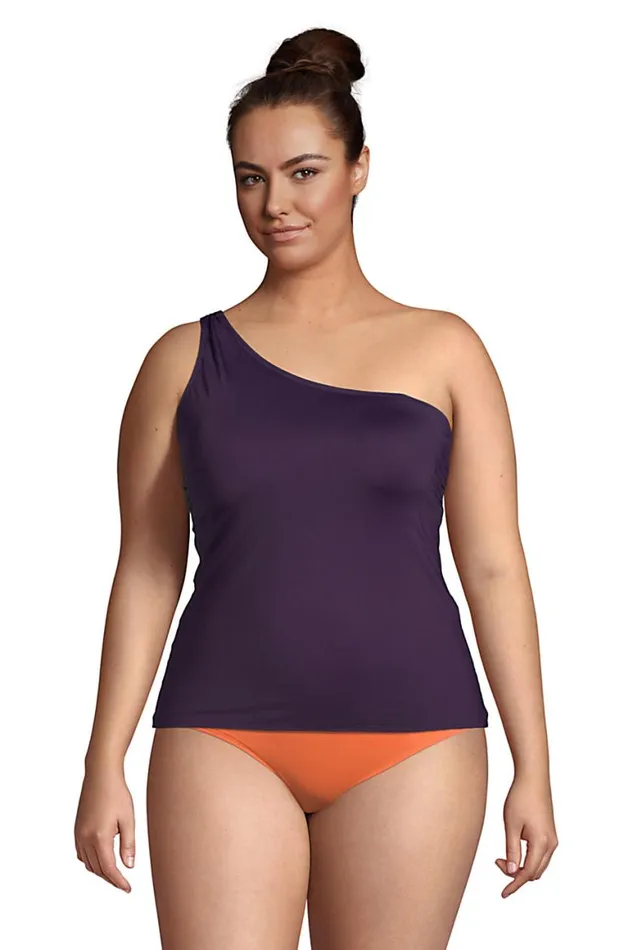 Lands039 End Swimsuits Women Plus Size Chlorine Resistant One Shoulder Tankini Top Swimsuit Blackberry Lands039 End Swimsuits Women Plus Size Chlorine Resistant One Shoulder Tankini Top Swimsuit Blackberry