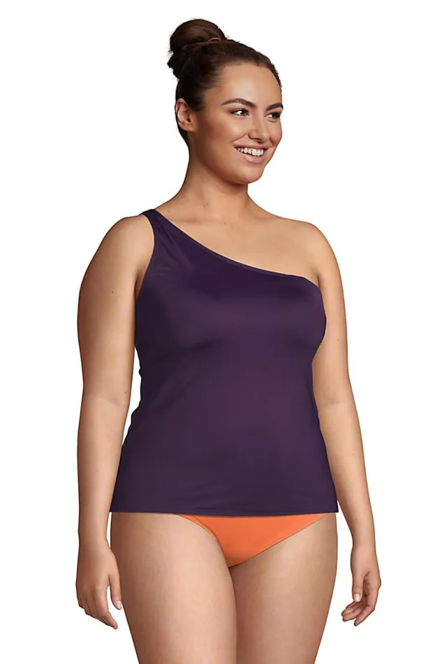 Lands039 End Swimsuits Women Plus Size Chlorine Resistant One Shoulder Tankini Top Swimsuit Blackberry Lands039 End Swimsuits Women Plus Size Chlorine Resistant One Shoulder Tankini Top Swimsuit Blackberry
