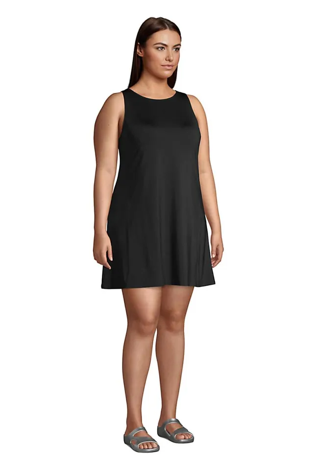 Lands039 End Swimsuits Women Plus Size Chlorine Resistant Scoop Neck Dresskini Swim Coverup Dress No Panty Black Lands039 End Swimsuits Women Plus Size Chlorine Resistant Scoop Neck Dresskini Swim Coverup Dress No Panty Black