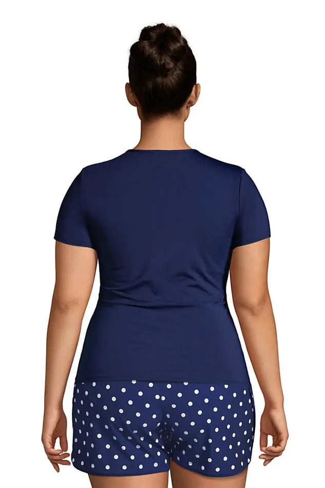 Lands039 End Swimsuits Women Plus Size Crewneck Short Sleeve Modest Soft Cup Tankini Swimsuit Top With Built In Bra Deep Sea Navy Lands039 End Swimsuits Women Plus Size Crewneck Short Sleeve Modest Soft Cup Tankini Swimsuit Top With Built In Bra Deep Sea Navy