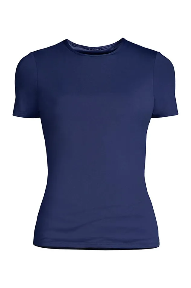 Lands039 End Swimsuits Women Plus Size Crewneck Short Sleeve Modest Soft Cup Tankini Swimsuit Top With Built In Bra Deep Sea Navy Lands039 End Swimsuits Women Plus Size Crewneck Short Sleeve Modest Soft Cup Tankini Swimsuit Top With Built In Bra Deep Sea Navy