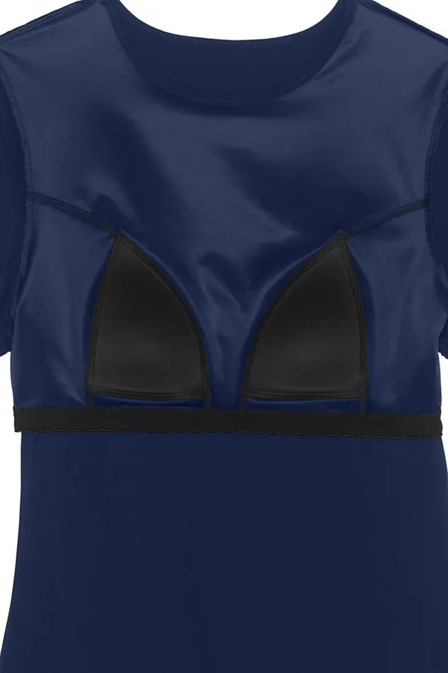 Lands039 End Swimsuits Women Plus Size Crewneck Short Sleeve Modest Soft Cup Tankini Swimsuit Top With Built In Bra Deep Sea Navy Lands039 End Swimsuits Women Plus Size Crewneck Short Sleeve Modest Soft Cup Tankini Swimsuit Top With Built In Bra Deep Sea Navy