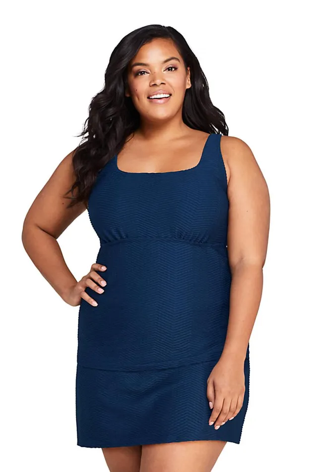 Lands039 End Swimsuits Women Plus Size Ddcup Texture Square Neck Underwire Tankini Top Swimsuit With Adjustable Straps Deep Sea Navy Lands039 End Swimsuits Women Plus Size Ddcup Texture Square Neck Underwire Tankini Top Swimsuit With Adjustable Straps Deep Sea Navy