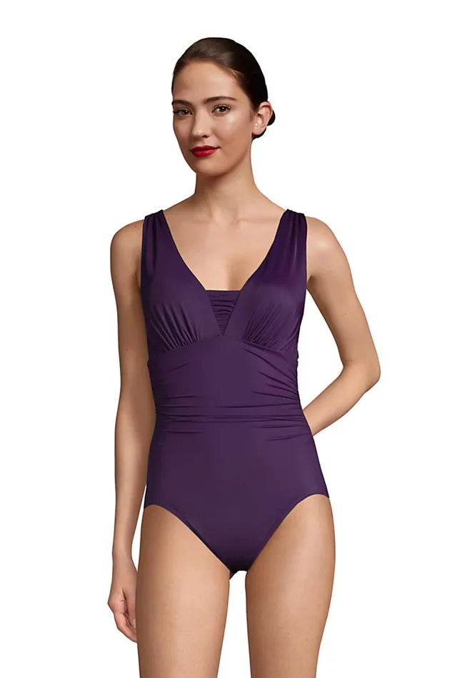 Lands039 End Swimsuits Women Slender Grecian Tummy Control Chlorine Resistant One Piece Swimsuit Blackberry Lands039 End Swimsuits Women Slender Grecian Tummy Control Chlorine Resistant One Piece Swimsuit Blackberry