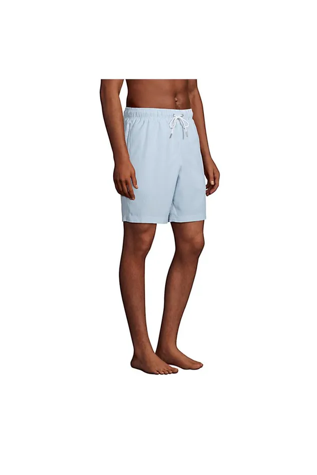 Lands039 End Swimwear Men 8034 Seersucker Volley Swim Trunks Teal Shadow Stripe Lands039 End Swimwear Men 8034 Seersucker Volley Swim Trunks Teal Shadow Stripe