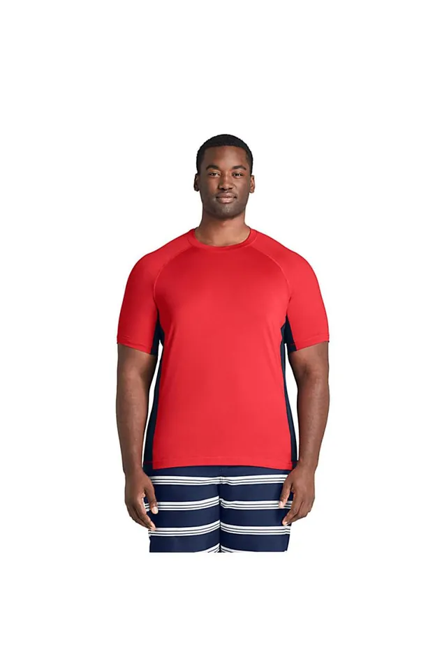Lands039 End Swimwear Men Big And Tall Short Sleeve Swim Tee Rash Guard Compass Red Lands039 End Swimwear Men Big And Tall Short Sleeve Swim Tee Rash Guard Compass Red