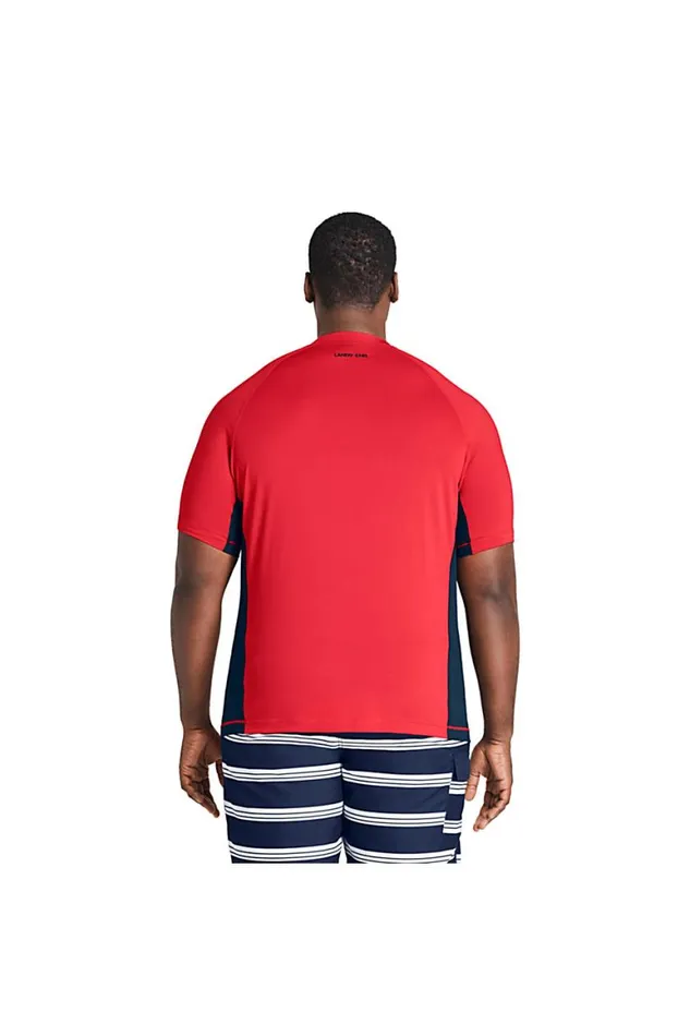 Lands039 End Swimwear Men Big And Tall Short Sleeve Swim Tee Rash Guard Compass Red Lands039 End Swimwear Men Big And Tall Short Sleeve Swim Tee Rash Guard Compass Red