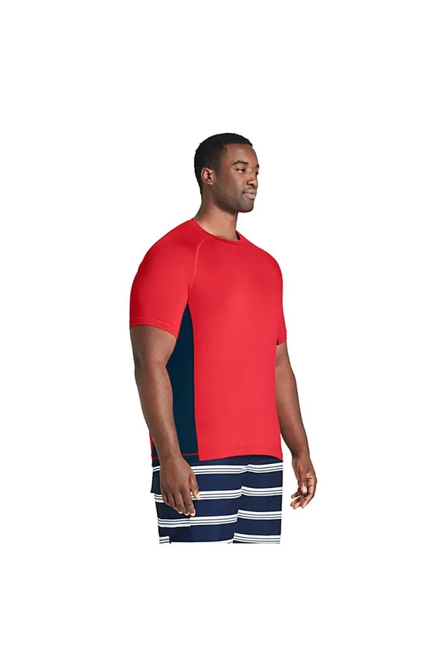 Lands039 End Swimwear Men Big And Tall Short Sleeve Swim Tee Rash Guard Compass Red Lands039 End Swimwear Men Big And Tall Short Sleeve Swim Tee Rash Guard Compass Red