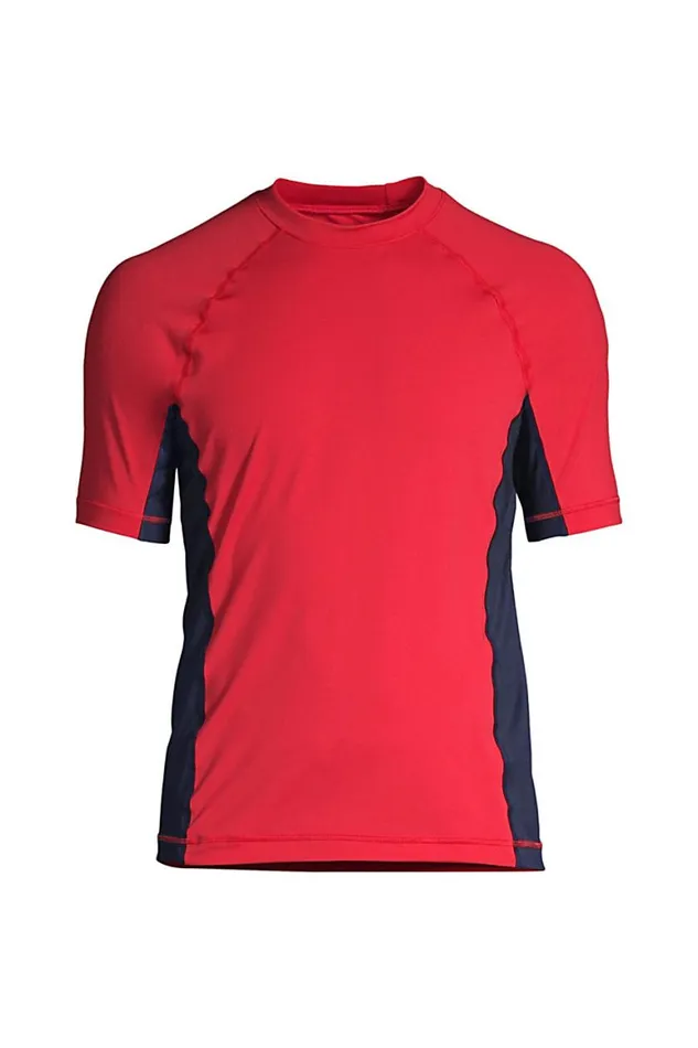 Lands039 End Swimwear Men Big And Tall Short Sleeve Swim Tee Rash Guard Compass Red Lands039 End Swimwear Men Big And Tall Short Sleeve Swim Tee Rash Guard Compass Red