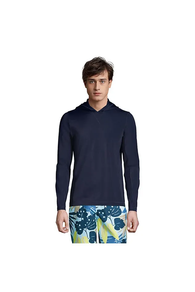Lands039 End Swimwear Men Long Sleeve Hooded Swim Tee Rash Guard Radiant Navy Lands039 End Swimwear Men Long Sleeve Hooded Swim Tee Rash Guard Radiant Navy