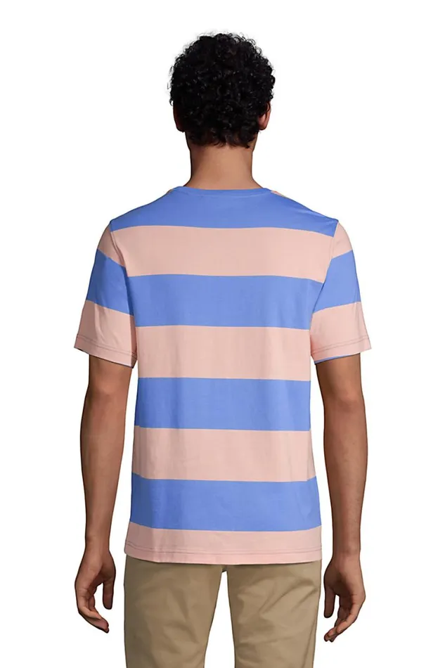 Lands039 End TShirts Men Supert Short Sleeve Stripe Tshirt Chicory Blue Lands039 End TShirts Men Supert Short Sleeve Stripe Tshirt Chicory Blue