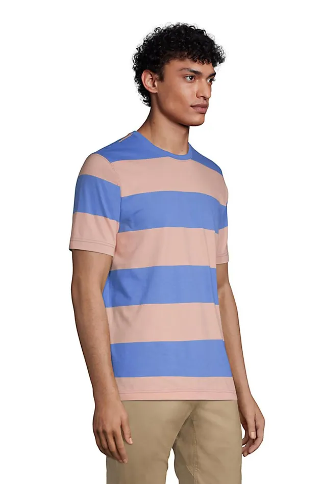Lands039 End TShirts Men Supert Short Sleeve Stripe Tshirt Chicory Blue Lands039 End TShirts Men Supert Short Sleeve Stripe Tshirt Chicory Blue
