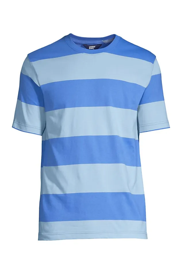 Lands039 End TShirts Men Supert Short Sleeve Stripe Tshirt Chicory Blue Lands039 End TShirts Men Supert Short Sleeve Stripe Tshirt Chicory Blue