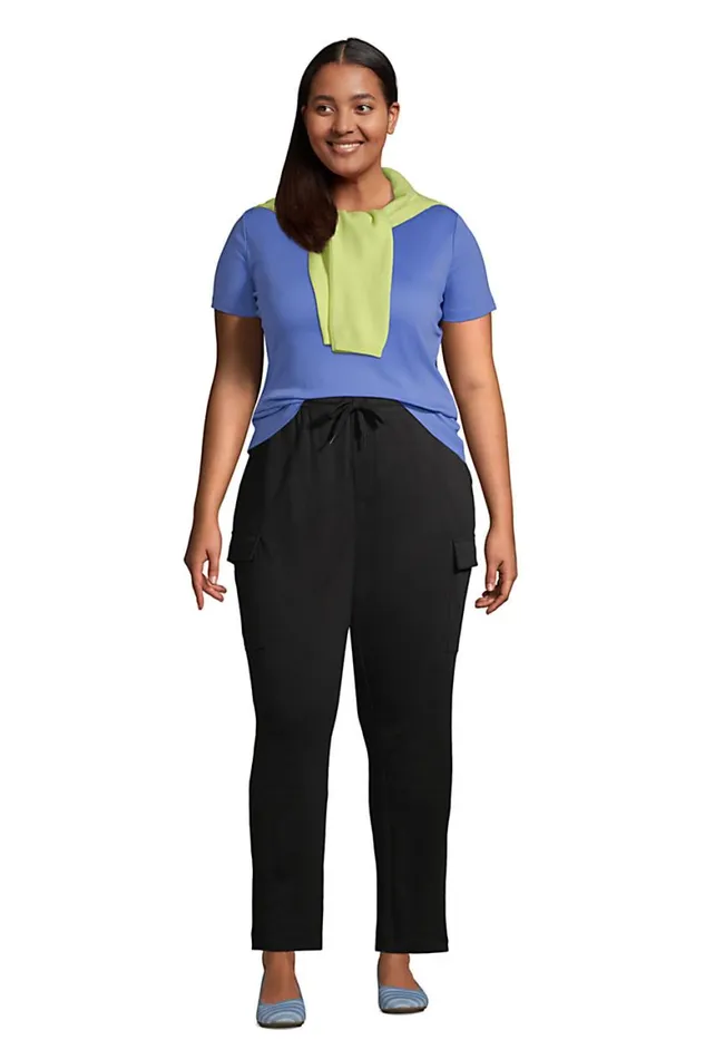 Lands039 End Tops and Tees Women Plus Size Cotton Polyester Short Sleeve Jewelneck Tshirt Black Lands039 End Tops and Tees Women Plus Size Cotton Polyester Short Sleeve Jewelneck Tshirt Black