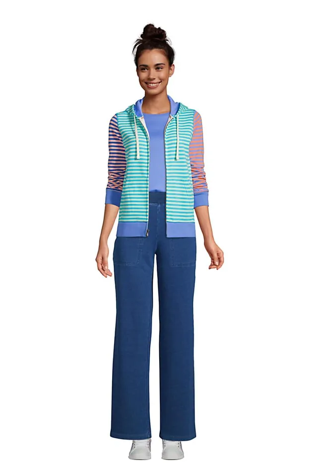 Lands039 End Tops and Tees Women Serious Sweats Full Zip Hoodie Island Turquoise Colorblock Lands039 End Tops and Tees Women Serious Sweats Full Zip Hoodie Island Turquoise Colorblock