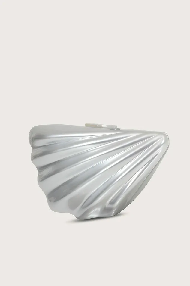 Lavish Alice Clutch Bags LOTTIE Acrylic Shell Clutch Bag In Silver Silver 8211 Women