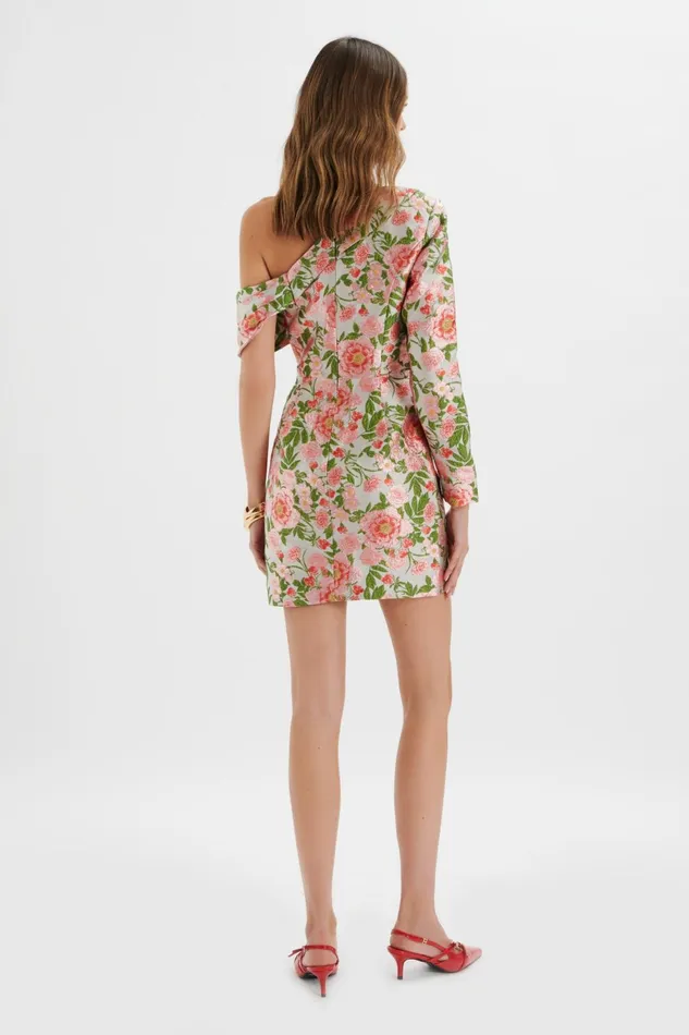 Lavish Alice Off The Shoulder and Bardot PRESLEY One Shoulder Blazer Mini Dress In Jacquard Jacquard 8211 Women