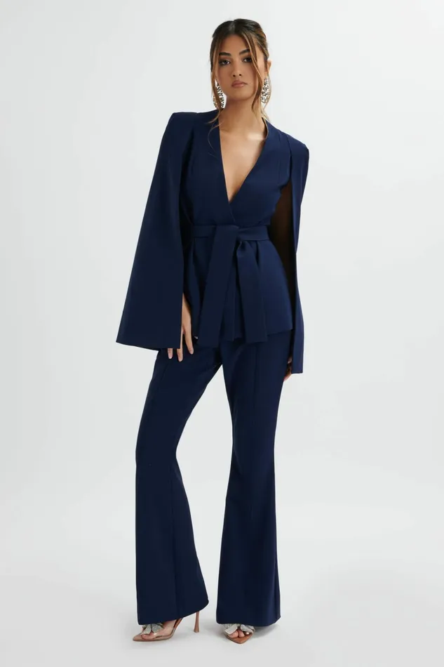 Lavish Alice Suiting EMELIE Fit and Flare Trousers In Navy Navy 8211 Women