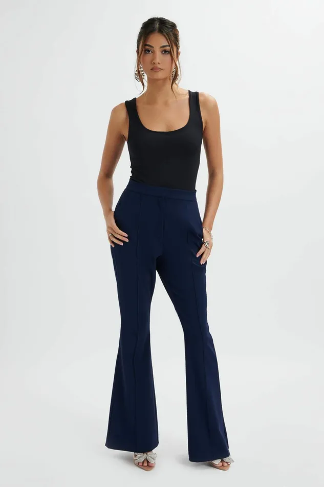 Lavish Alice Suiting EMELIE Fit and Flare Trousers In Navy Navy 8211 Women