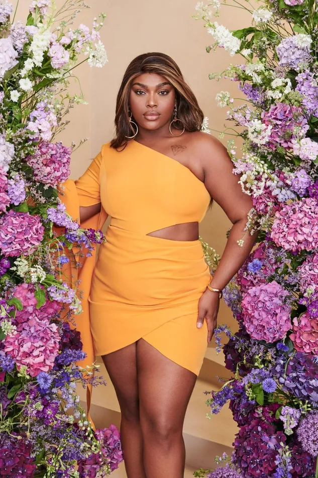 Lavish Alice Wedding Guest RILEY Curve One Shoulder Cape Mini Dress In Mango Orange Mango Orange 8211 Women