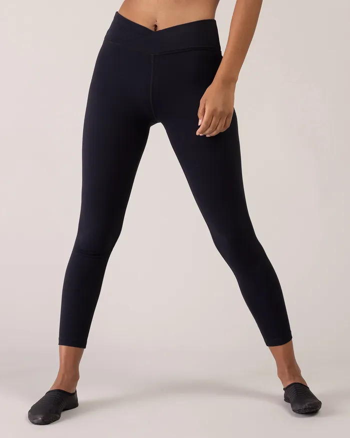 Leggings Adult Blocheverhold 78 Length Cross Over Legging Graphite Bloch