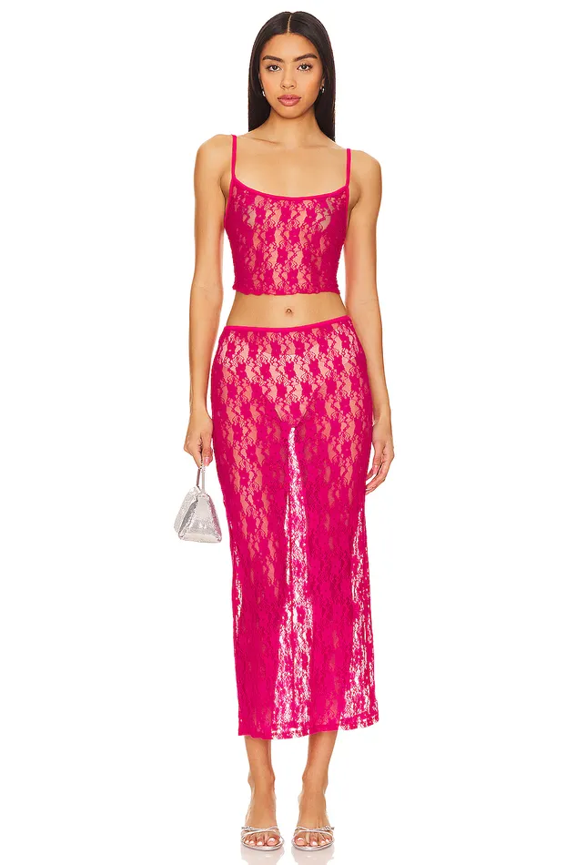 Lia Sheer Tank Top Hot Pink Women Lovers and Friends Tops Lia Sheer Tank Top Hot Pink Women Lovers and Friends Tops
