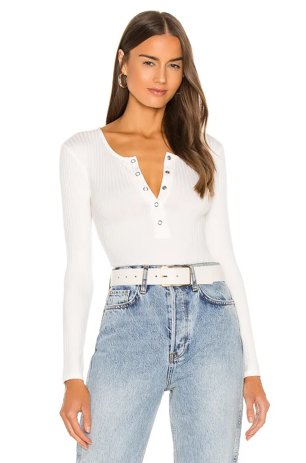Lina Bodysuit White Women Lovers and Friends Tops