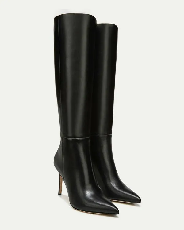 Lisa Leather Tall Boot WideCalf Black Leather Women Veronica Beard Shoes Lisa Leather Tall Boot WideCalf Black Leather Women Veronica Beard Shoes
