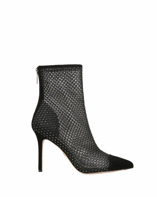 Lisa Rhinestone Mesh Bootie Black Women Veronica Beard Shoes
