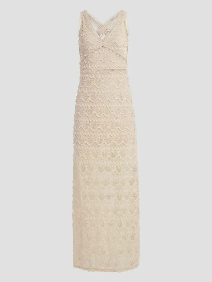 Liza Lace Maxi Dress Pearl Oyster Women Dresses and Jumpsuits GUESS Liza Lace Maxi Dress Pearl Oyster Women Dresses and Jumpsuits GUESS